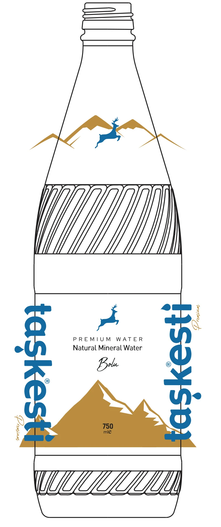 Taşkesti bottle print artwork, front wrap