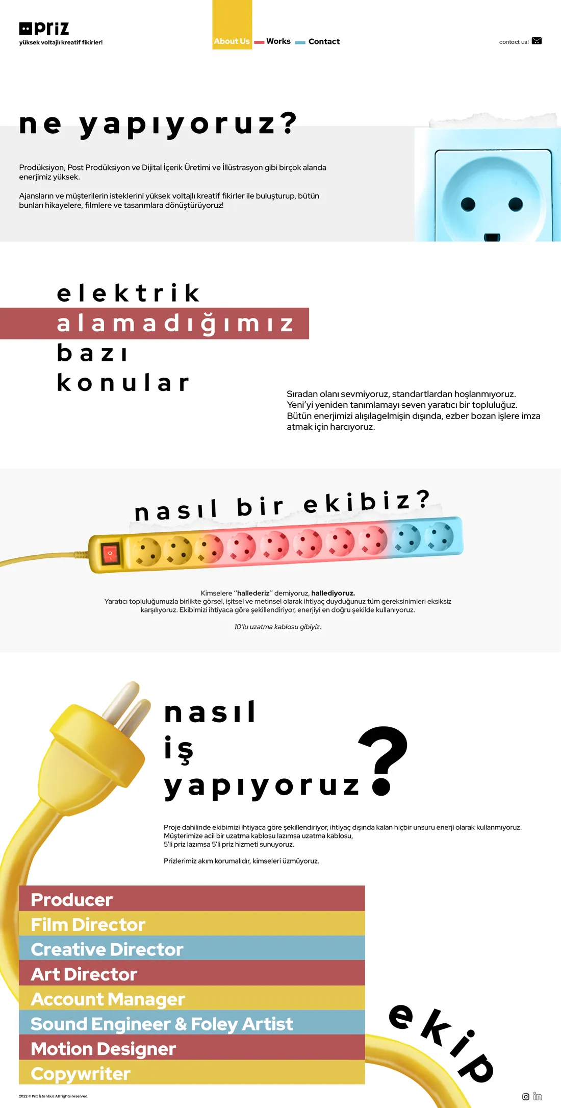 Priz Istanbul website, about page